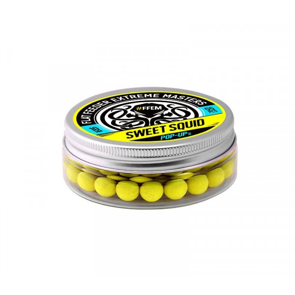 Бойлы плавающие FFEM Pop-Up Sweet Squid 10mm fluro yellow 55шт.