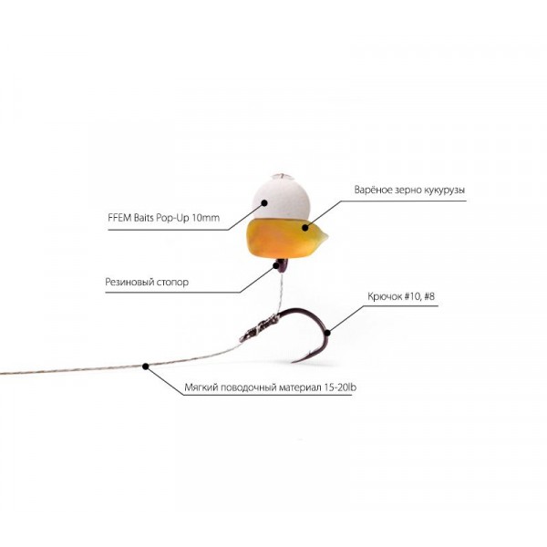 Бойлы плавающие FFEM Pop-Up Frostberry 10mm yellow 55шт.