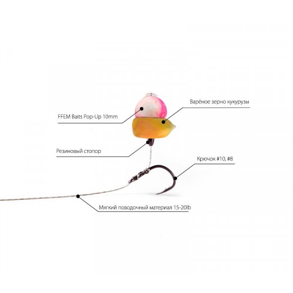 Бойлы плавающие FFEM Pop-Up Frostberry 10mm yellow 55шт.