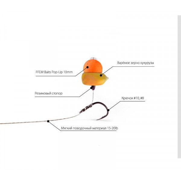 Бойлы плавающие FFEM Pop-Up Frostberry 10mm yellow 55шт.