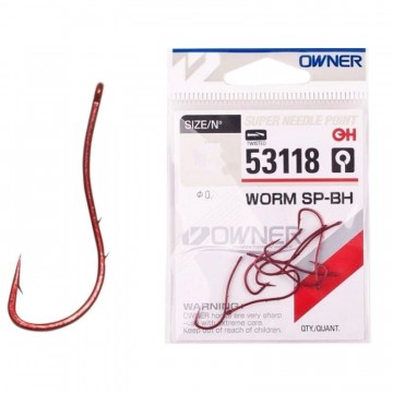 Крючки Owner 53118 Worm SP-BH №8 (7шт) Крючки Owner 53118 Worm SP-BH №8 (7шт)