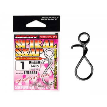 Застежка Decoy SN-5 Spiral Snap №01, 14lb, (6 шт/уп)