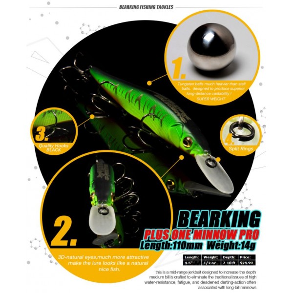 Воблер Bearking Megabass Visione Oneten +1 (реплика) 110mm, 14gr, Color G