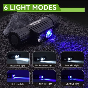 Фонарик налобный De-Nova Carp Tackle 2500 Lumen (Белый и синий свет) 