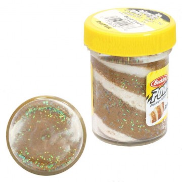 Паста форелевая Berkley Exstra Scent Bread Crust (Хлебная корочка) Бело-Коричневая c блестками
