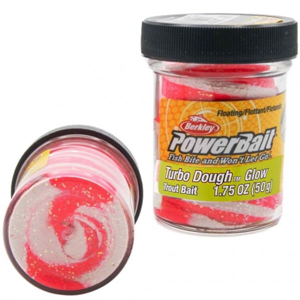 Паста форелевая светонакопительная Berkley Turbo Dough 50gr, Светонакопительный/Красный/Белый