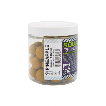 Бойлы растворимые насадочные Rhino Baits 18мм Pineapple (ананас + N-Butyric) банка 0,15 кг