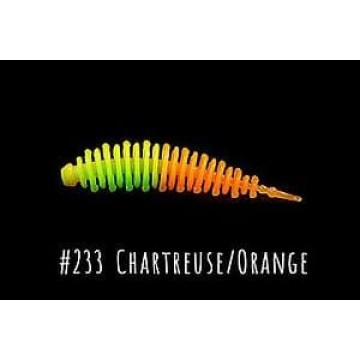 Силиконовая приманка Boroda Baits AYRA Double Color цв. Шартрез/Оранжевый,  аттр.Сыр, 8 шт./уп.