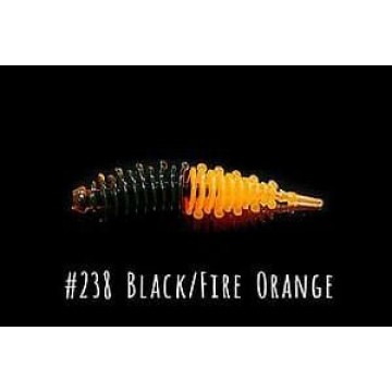 Силиконовая приманка Boroda Baits AYRA Double Color цв. Черный/Ярко-оранжевый, Сыр , 8 шт./уп.