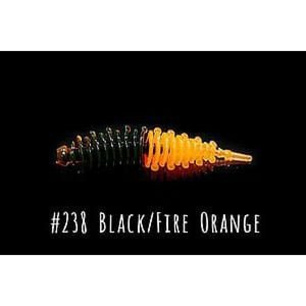 Силиконовая приманка Boroda Baits AYRA Double Color цв. Черный/Ярко-оранжевый, Сыр , 8 шт./уп.