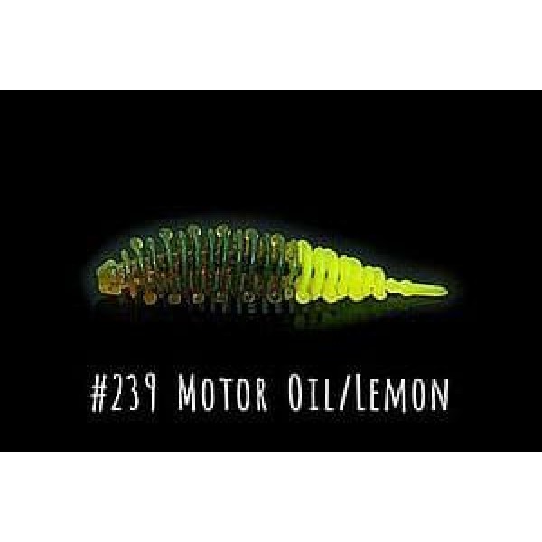 Силиконовая приманка Boroda Baits AYRA Double Color цв. Моторное масло/Лимон,  аттр.Сыр , 8 шт./уп.