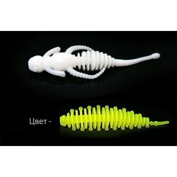 Силиконовая приманка Boroda Baits CALIGULA JR цв. Лимонный, аттр. Сыр, 10 шт./уп.