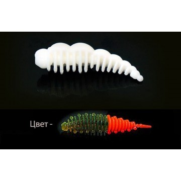 Силиконовая приманка Boroda Baits LARVA DC Моторное масло/Красный, аттр. Сыр, 12 шт./уп.