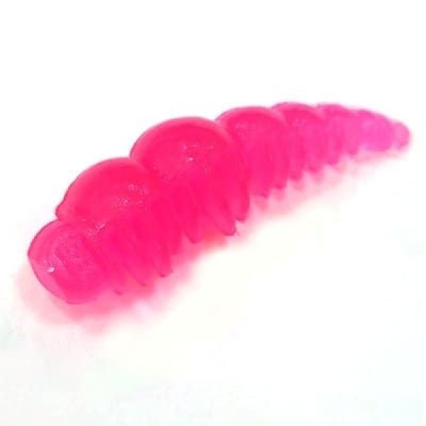 Силиконовая приманка Boroda Baits LARVA XL Ярко-розовый, аттр. Сыр, 8 шт./уп.