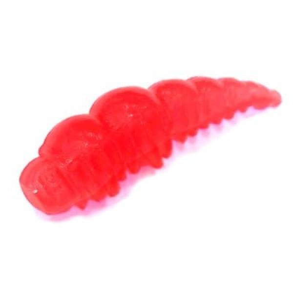 Силиконовая приманка Boroda Baits LARVA XL Огненно-красный, аттр. Сыр, 8 шт./уп.