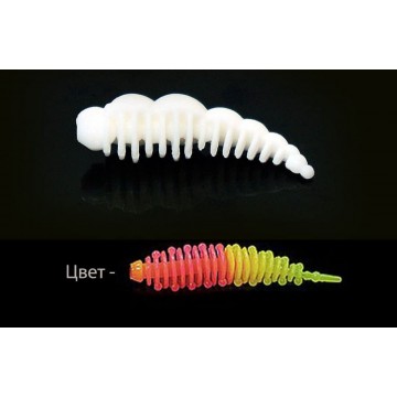 Силиконовая приманка Boroda Baits LARVA DC Ярко-розовый/Лимон,  аттр. Сыр, 12 шт./уп.