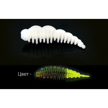 Силиконовая приманка Boroda Baits LARVA DC Моторное масло/Лимон, аттр. Сыр, 12 шт./уп.