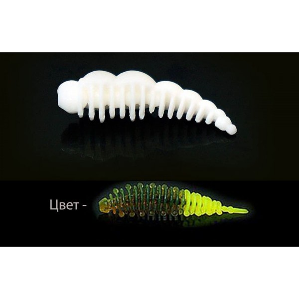 Силиконовая приманка Boroda Baits LARVA DC Моторное масло/Лимон, аттр. Сыр, 12 шт./уп.